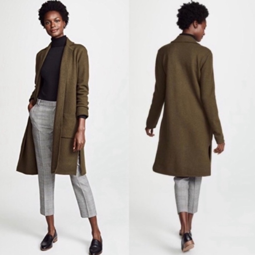 Madewell Camden Sweater Coat in Green / Khaki